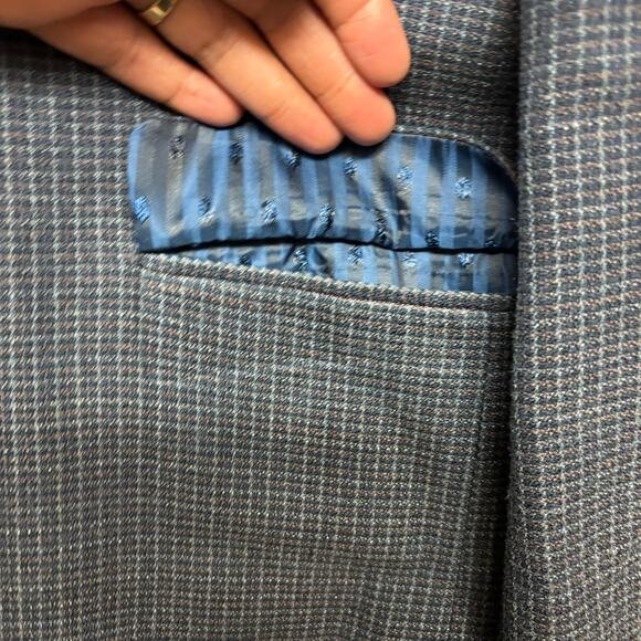 Johnston & Murphy Silk/Wool Blazer Large Tweed Geometric Grandpa Core Professor - Picture 14 of 16